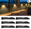 Brightown 6 Pack Solar Lights Outdoor Waterproof, Color Changing Solar Fence Deck Step Flood Lights, Warm White & RGBCW 11 Color, IP65 Waterproof Garden Lights for Outside Backyard Yard Step Patio