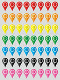 0.5x0.8 inch 56 PCS Map Location Position Stickers
