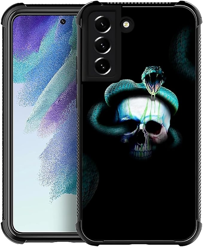 for Samsung Galaxy S21 Plus Case, Skeleton Winding Snake Pattern Graphic Design Girl Boy Soft Silicone Hard Acrylic Shock Protection for Samsung Galaxy S21 Plus