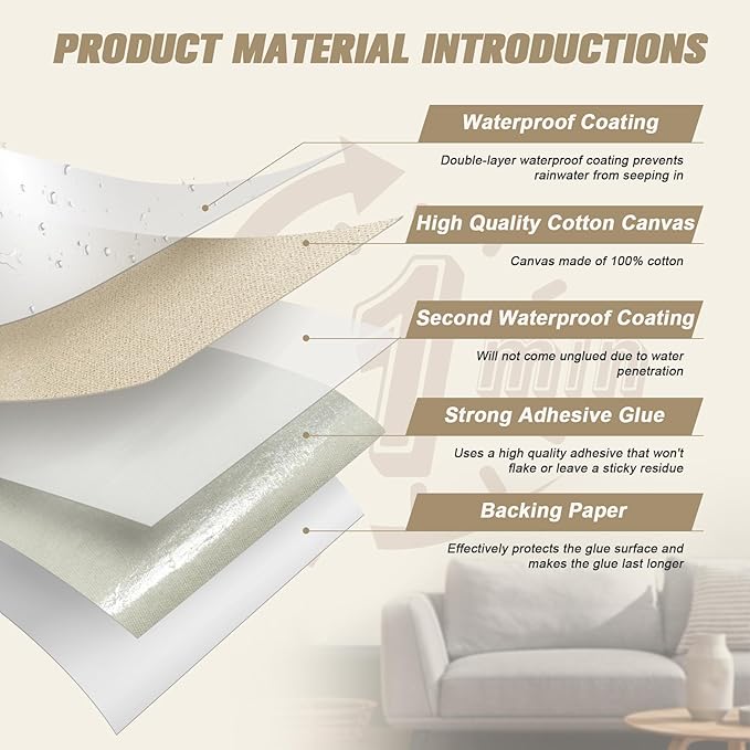 OAZ 16 x 79 inch Canvas Repair Patches Canvas Fabric Patch Self-Adhesive Fabric Repair Tape Waterproof Outdoor Gear Patch Kit for Boat Cover Awning Sofa Chair Couch Tent Bag (Black)