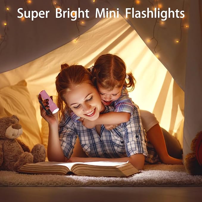 50 Pack 9-LED Mini Flashlight Bulk, Small Multicolor Flashlights with Lanyard, Batteries Included, for Hurricane Supplies, Christmas Gifts Stocking Stuffer