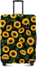 ANNA QUEEN Sunflowers Travel Luggage Cover -Stretchable Airplane Suitcase Protector Sleeve,Universal Washable Fit for 20-22 Inch Checked Baggage,Water Resistant Durable Luggage Protector