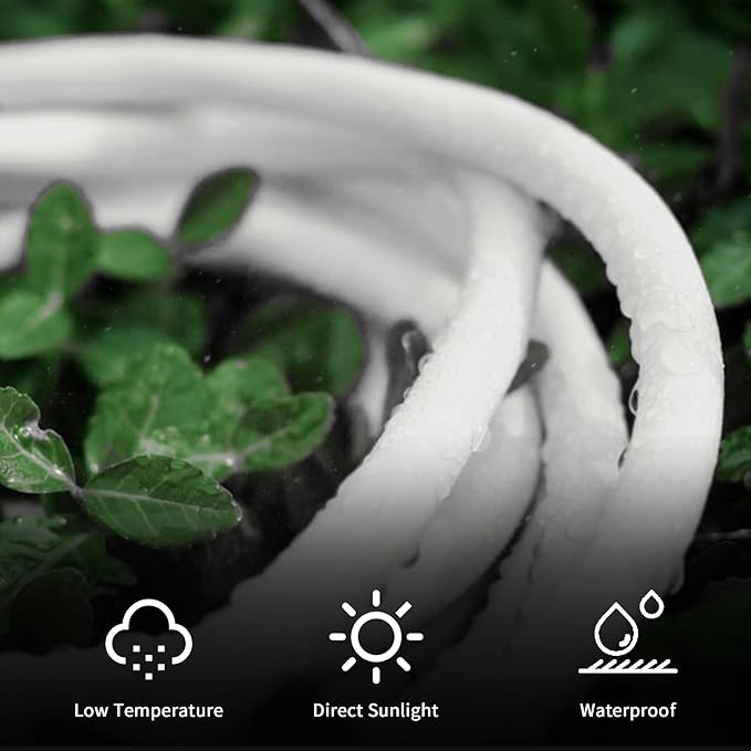YOJOE Indoor Outdoor Extension Cord with Lighted End, 3 Prong 13A Weatherproof Power Cord, 16 Gauge Heavy Duty 6 ft White Extension Cord for Garage, Garden and Home, 16/3 SJTW UL Listed