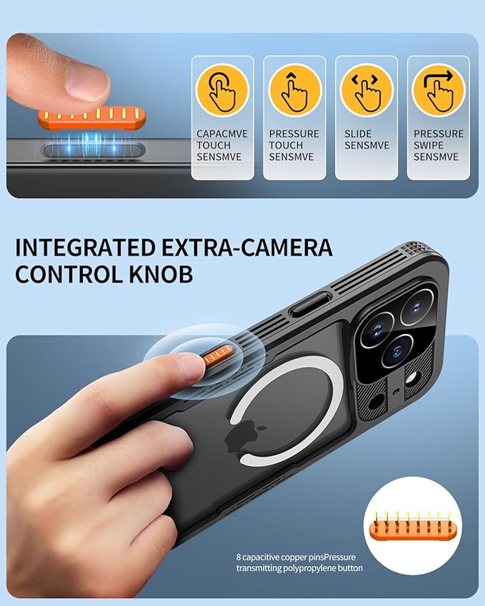 Lanhiem Magnetic for iPhone 17 Pro Case, Built-in Privacy Screen Protector, IP68 Waterproof Dustproof Case, Compatible with MagSafe, Anti-Spy Full Body Phone Case for iPhone 17 Pro 6.3", Black