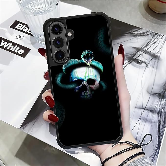 for Samsung Galaxy S26 Plus Case,Graphic Design for Girl Boy Soft Silicone Hard Acrylic Shock Protection Designed for Samsung Galaxy S26 Plus Skeleton Winding Snake Pattern