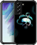 for Samsung Galaxy S21 FE Case, Skeleton Winding Snake Pattern Graphic Design Girl Boy Soft Silicone Hard Acrylic Shock Protection for Samsung Galaxy S21 FE