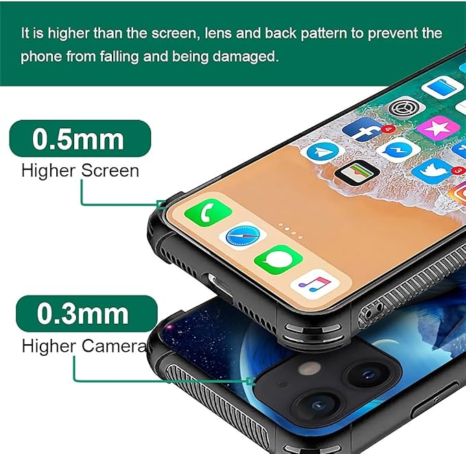 for iPhone 11 Case, Snowy Mountain Fox Lake Pattern Graphic Design Girl Boy Soft Silicone Hard Acrylic Shock Protection for iPhone 11