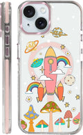 Case for iPhone 15,[Compatible with MagSafe],Spaceship Mushroom Phone Case Design，for Women Girls Magnetic Clear Cover - Slim, Sleek, & Shockproof Protection