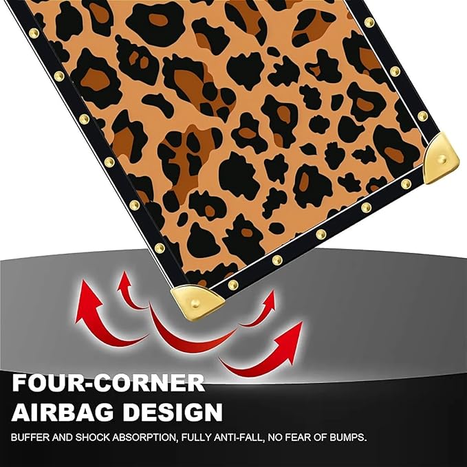 for iPhone 17 Air Case Luxury Golden Decoration for Girl Women Soft TPU Shockproof Protective Hard PC Back for iPhone 17 Air Crazy Pattern Brown Leopard Texture