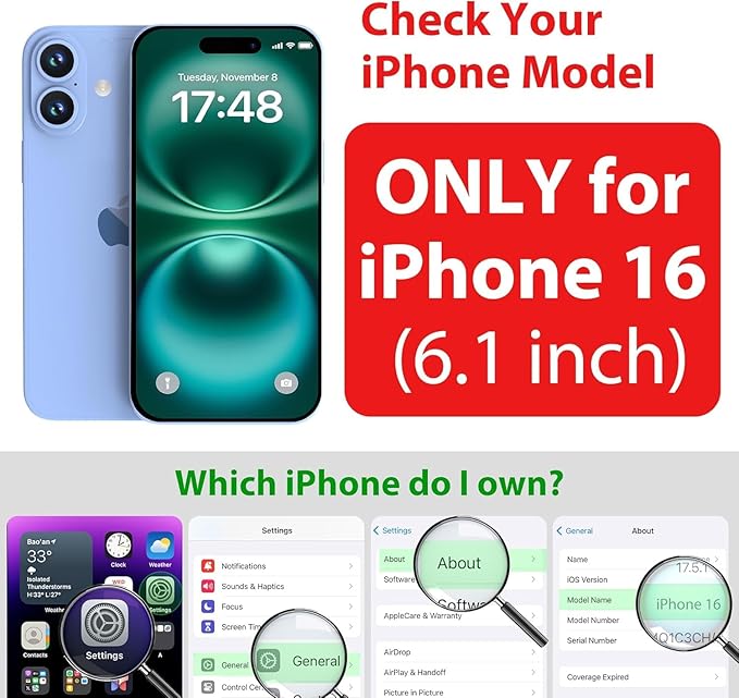 SPORTLINK for iPhone 16 Waterproof Case - Shockproof Dustproof Case with Built-in Clear Screen Protector, Full Body Heavy Duty Sealed Protective Cover for i Phone 16 6.1" Black