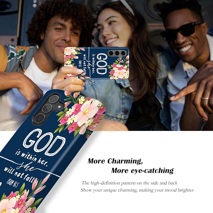 Compatible for Samsung Galaxy S25 FE 5G Case, Dual Layer Heavy Duty 2 in 1 Shockproof Protective Phone Case,Christian God Bible Verse