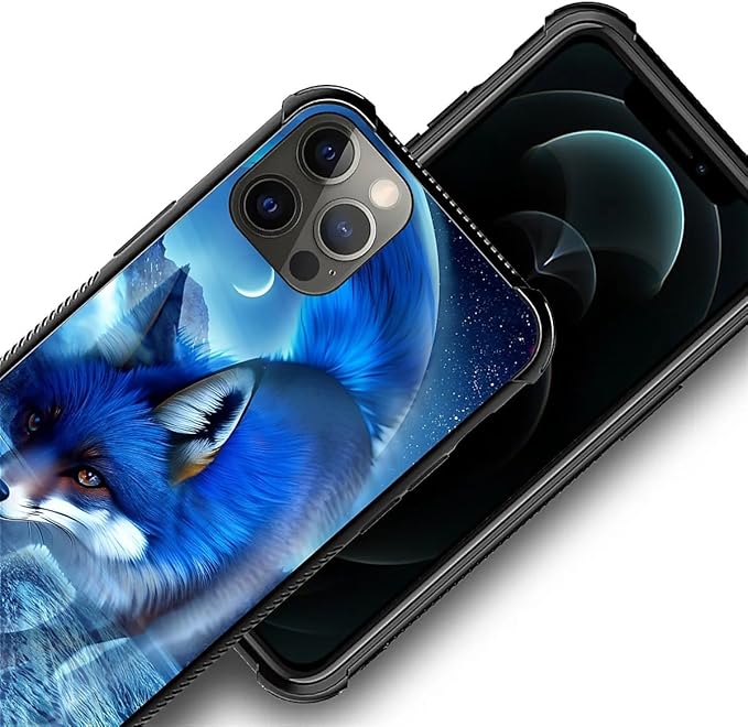 for iPhone 11 Pro Case, Snowy Mountain Fox Lake Pattern Graphic Design Girl Boy Soft Silicone Hard Acrylic Shock Protection for iPhone 11 Pro