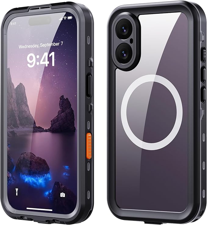 Waterproof Case for iPhone 17 Pro – IP68 Submersible Shield with Built-in Screen Protector, Shockproof Military-Grade Armor, Full-Body Heavy-Duty Protection, (Black)