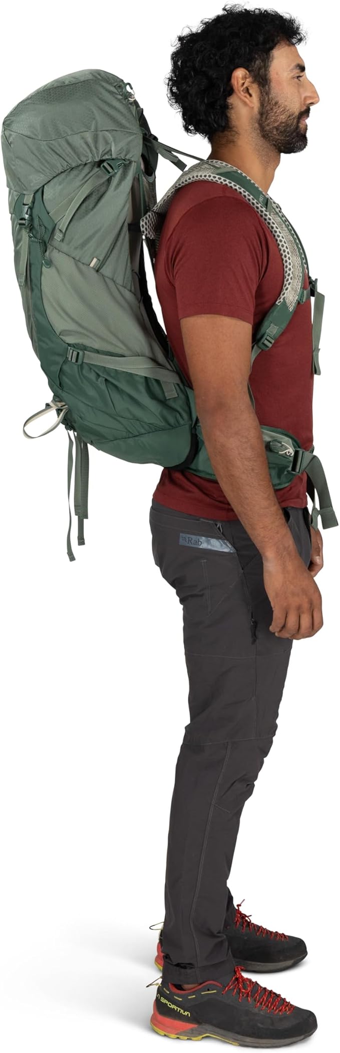 Osprey Stratos 44L Men's Hiking Backpack - Lightweight Backpacking Pack with Waterproof Raincover - Camping Bag, Raven Black