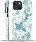 for iPhone 15 Case,HH2 Ocean Whale Shark Hybrid 2 Layer Hard Shell Silicone Protective Pattern Design Case