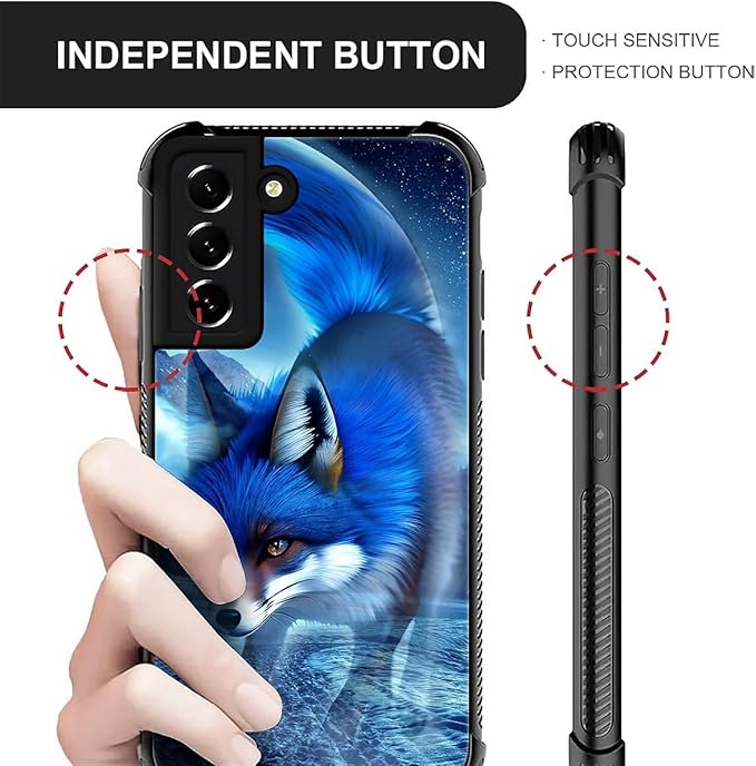 for Samsung Galaxy S22 Plus Case, Snowy Mountain Fox Lake Pattern Graphic Design Girl Boy Soft Silicone Hard Acrylic Shock Protection for Samsung Galaxy S22 Plus