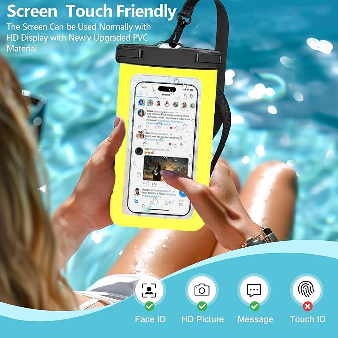 6 Pack Waterproof Phone Pouch IPX8 Universal Waterproof Case Dry Bag Phone Protector for iPhone 17/16/15/14/13 Pro Max Plus XS XR X 8 Galaxy S25 S24 S23 S22 S21 S20 Pixel Up to 8.4"(Multicolor 6)