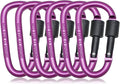 6 Pack Small Locking Carabiner, 3 Inch Aluminum D-Shape Snap Hook with Screw Gate for Hiking, Camping, Fishing&Backpack(Not for Climbing)