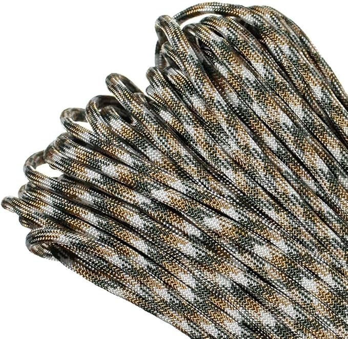 Paracord Planet 550lb Commercial Grade Paracord – 7 Strand Type III Nylon Parachute Cord Hanks for Hiking, Camping, and Fishing – 30+ Colors and Lengths of 50' and 100'