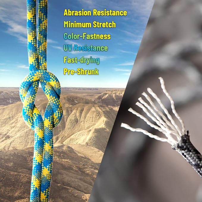 HERCULES Type III Paracord 550 Paracord Rope Parachute Cord, 250' Black for Survival Rope, Survival Cord