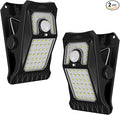 Tryme 45LEDs Solar Lights Outdoor Clip Motion Sensor Lights 3 Modes 3 Mounting Ways IP65 Waterproof Security Light for Chain Link Fence Camping Gate (2 Pack)