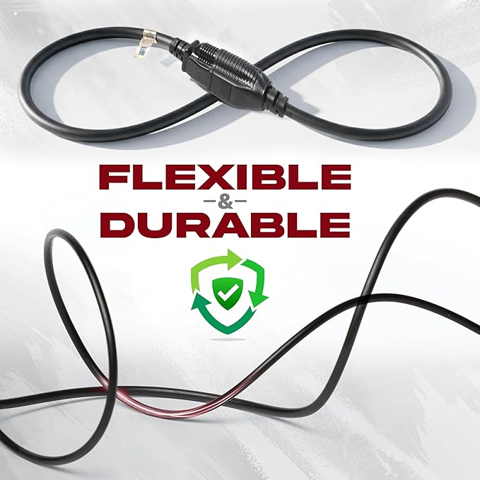 2-Pack 3ft Black Extension Cord, 16/3 SJTW Heavy-Duty Power Cable, UL Listed, Weather-Resistant Cable for Indoor & Outdoor Use, 13 Amp/1625 Watt Capacity – 3 Prong Single Outlet Extension Cord