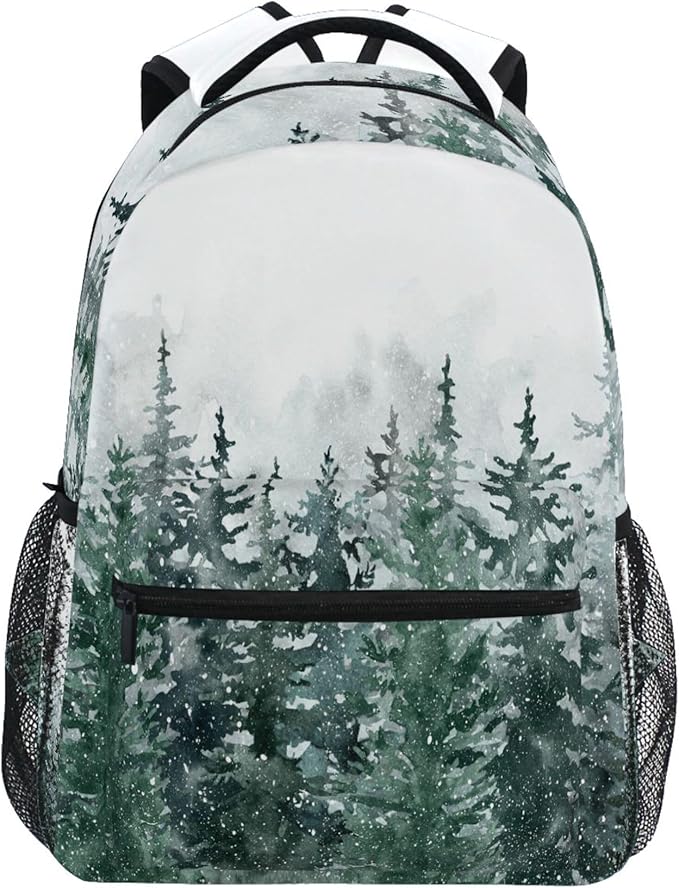 Winter Forest Kids Backpack Pinewood Tree School Backpacks Boy Girl Preschool Book Bag