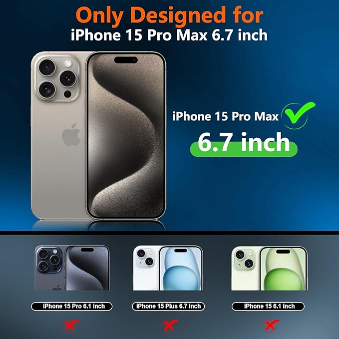 SPIDERCASE ONLY Designed for iPhone 15 Pro Max Waterproof, [Built-in Screen & Camera Protection] [IP68 Underwater]12FT Military Full-body Shockproof Anti-Scratched Rugged Phone Case 6.7”, Black/Clear