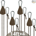 Longer 14ft Retractable Paracord Rope Tie Down Ratchet Strap Small Straps Mini Rope Cam Lock Tent Canopy Tie Down Adjustable Outdoor Windproof Tightener Tensioner Hanger Grow Light 4 Pack 1/8"
