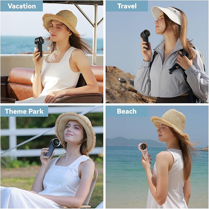 MUXNW Mini Turbo Jet Fan: Portable Small Pocket Handheld Personal Rechargeable Battery Operated USB Charger Keeping Cool In Hot Weather For Travel Beach(purple)