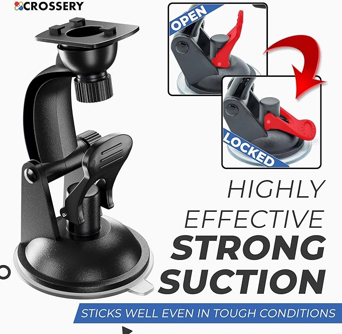 Crossery Strong Suction Cup Mount for Rand McNally GPS TND 740, 750, TND Tablet 85 and OverDryve 7 & 8 Pro Devices - Windshield and Dashboard Rand McNally Secure GPS Mounting Solution for Trucks