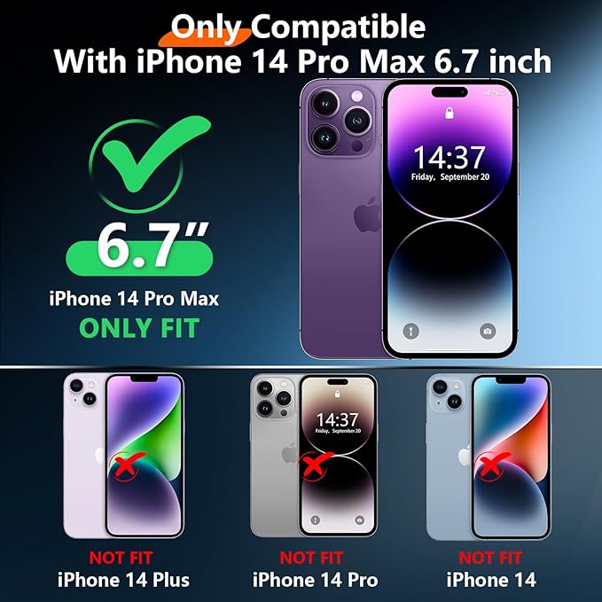 Red2Fire 2025 New for iPhone 14 Pro Max Case Waterproof, [Full Body Shockproof] [IP68 Underwater][Dustproof][Dropproof] Phone Case for iPhone 14 Pro Max 6.7"