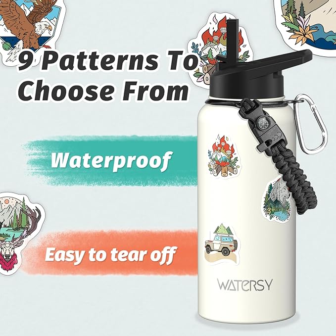 32oz Insulated Water Bottle (Cold for 48 Hrs),BPA Free&Leak Proof,Stainless Steel Water Flask,Water Jug with Straw Spout Lids for Gym,Hiking,Travel,White