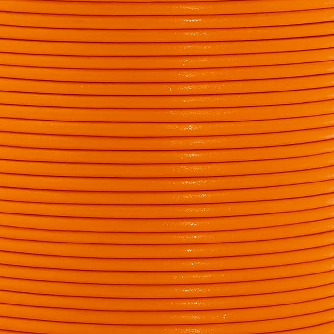 Mandala Crafts Round Genuine Orange Leather Cord for Jewelry Making – 1mm Cowhide Leather Rope String Lace for Kumihimo – 20 Yards Cowhide Craft Cording Spool