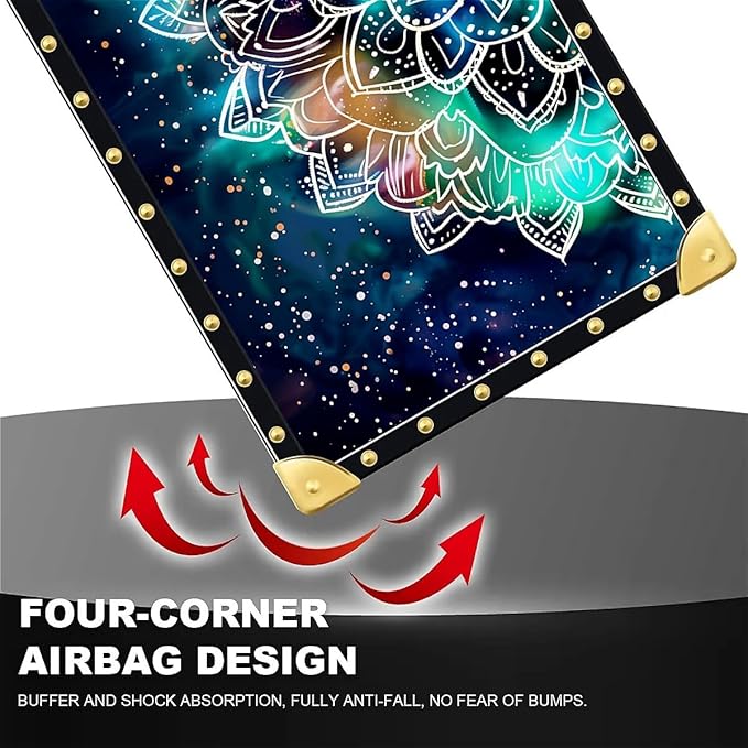 Compatible with iPhone 15 Pro Case, Starry Sky Colourful Mandala Luxury Golden Decoration for Girl Women Soft TPU Shockproof Protective Hard PC Back for iPhone 15 Pro