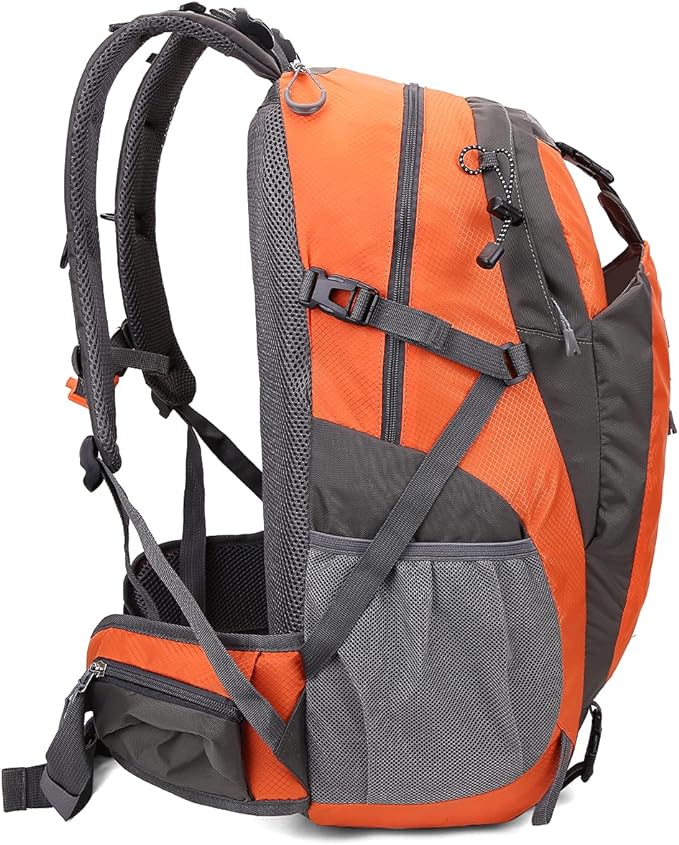 FENGDONG 40L Waterproof Lightweight Outdoor Daypack Hiking,Camping,Travel Backpack for Men Women Orange