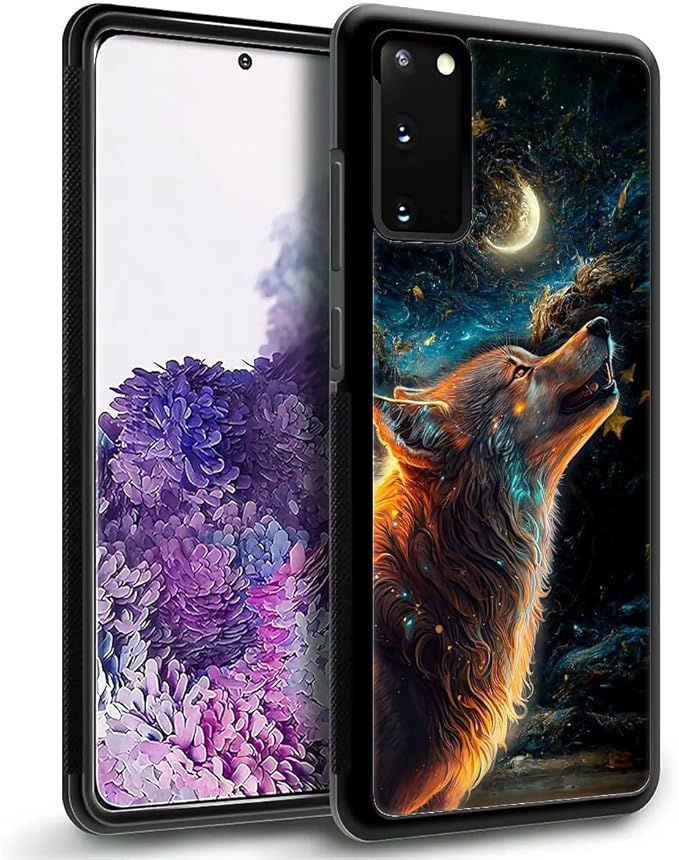 for Samsung Galaxy S20 Plus Case, Star Cave Hungry Wolf Pattern Graphic Design Girl Boy Soft Silicone Hard Acrylic Shock Protection for Samsung Galaxy S20 Plus