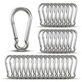 Small Carabiner Clip Hooks, 32pcs 1.57 inch Carabiners Heavy Duty, Galvanized Iron Spring Snap Hook Fits Camping Hiking, Metal Clips for Keychain Keys Rings