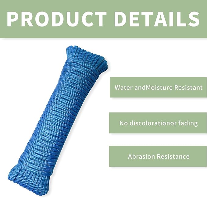Paracord Rope, Reflective III Parachute Cord 7 Strand Core 550lb, 100ft Blue - High Visibility Abrasion Resistant Easy to Tie, Multi-Purpose Rope for Camping Survival DIY