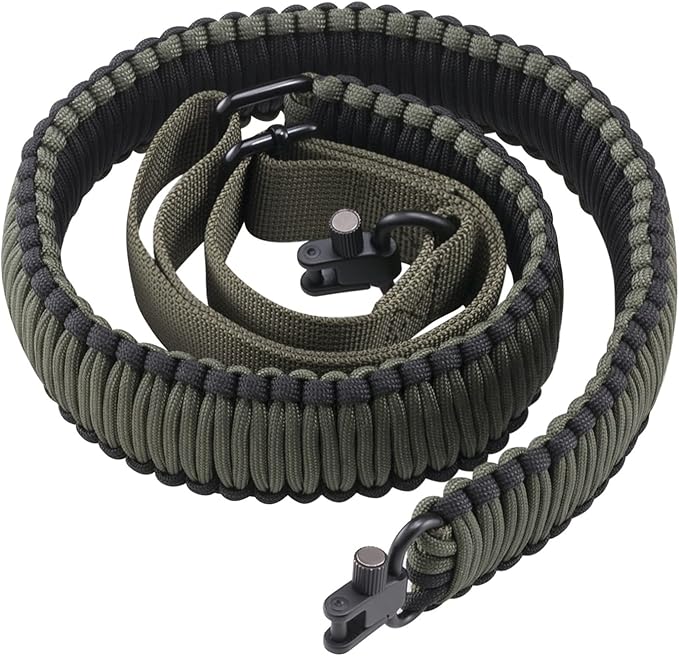 VVAAGG Two-Point Paracord Rifle Sling with Swivels, Non-Slip Gun Sling with Adjustable Length Strap