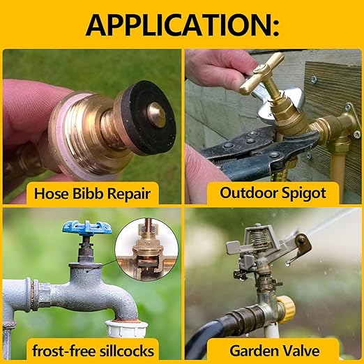 160 Pieces Hose Bib Washer & Faucet Washers Assorted Kit (14 Sizes) - Includes Hose Gaskets, Flat & Beveled Rubber Washers, Brass Bibb Screws for Outdoor Spigot, Garden Valve, Leak Plumbes