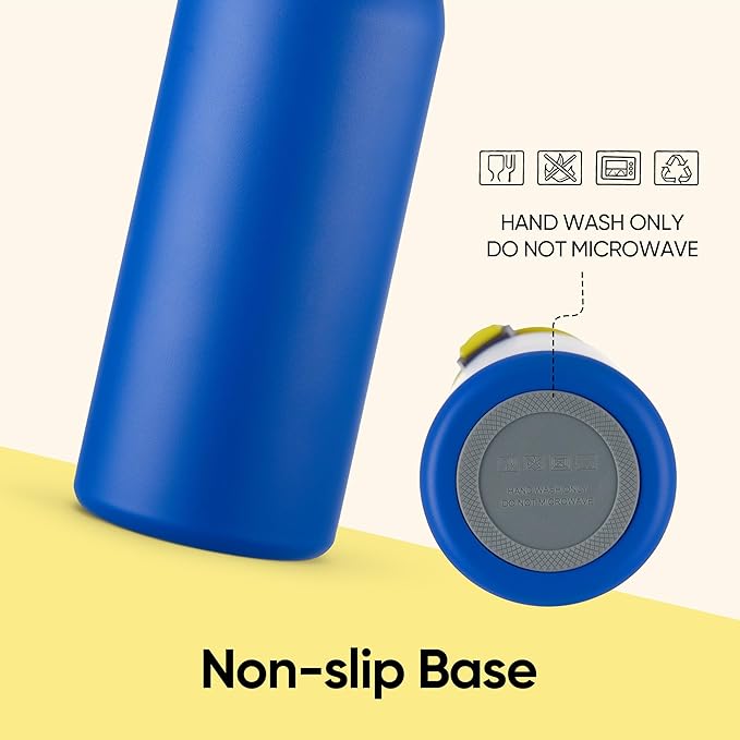 Fijinhom 32 oz Insulated Water Bottle with 2-in-1 Straw and Spout Lid, Stainless Steel Double Wall Vacuum Flask, Sports Water Bottle Keeps Cold 24H, Leak Proof for Gym, Outdoor, Travel (Blue)