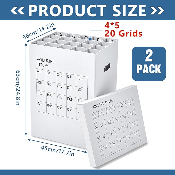 PerKoop 2 Pack Blueprint Holder Storage Organizer for Storing Poster Anchor Charts 40 Slots 25 x 17.7 x 14.2 Inch Blueprint Roll File Holder for Architectural Map School Office Home Items