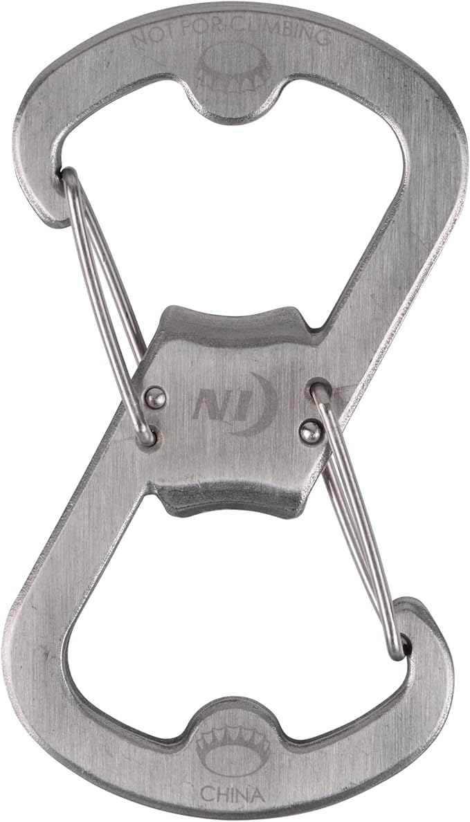 Nite Ize Ahhh... Stainless Bottle Opener - Keychain with S-Biner Functionality - Heavy-Duty Dual Bottle Opener Carabiner - Keychain Accessories - Stainless Steel, 4 Count (4 Pack)