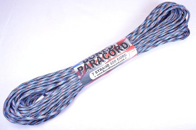 BORED? PARACORD! 550 lb Paracord – Ideal for Crafting, DIY Projects, Camping, Military & Active Outdoors – 300+ Colors – Tactical Parachute Cord Type III – Strong - Survival Camo 50 Feet