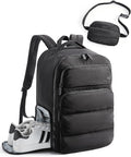 BAGSMART 35L Travel Backpack Women, 17.3 Inch Carry On Backpack Flight Approved, Personal Item Backpack Travel Bag, Water Resistant Casual Daypack, Black