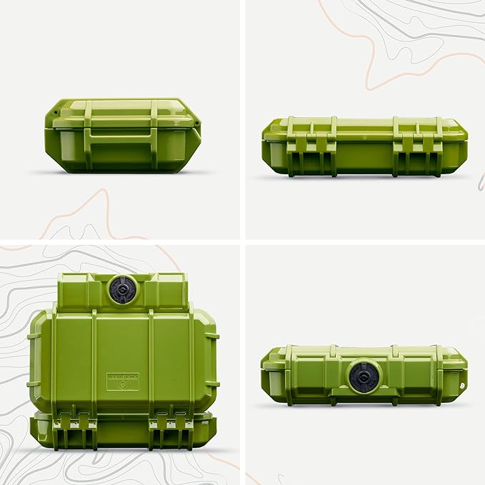 Evergreen 56 Dry Box - EDC Tough Protective Case USA Made for Organization of Cameras, Phones, Camping, Fishing, Hiking, Water Sports (Green)