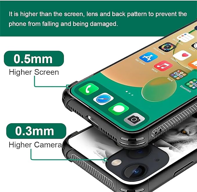 for iPhone 14 Plus Case, Lion Cross Jesus Christ Dove Pattern Made of Soft Silicone Hard Acrylic Shock Protection for iPhone 14 Plus