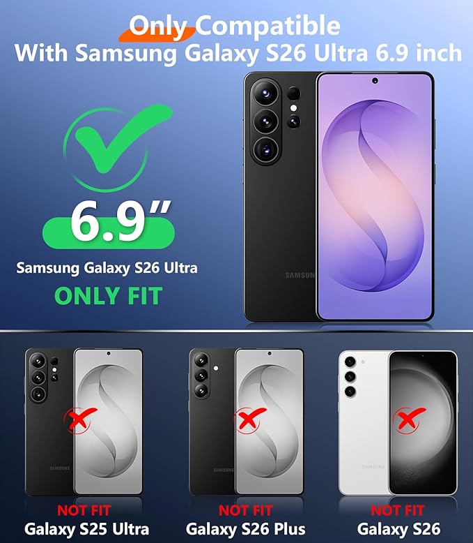 Temdan Designed for Samsung Galaxy S26 Ultra Case Waterproof, Built-in Lens & Screen Protector Military Grade Shockproof Dropproof IP68 Underwater Full Body Phone Case for Galaxy S26 Ultra 6.9"-Blue