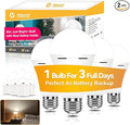 Neporal LITE PRO Rechargeable Light Bulbs, 2600mAh Large Battery Backup Light Bulbs, Socket Rechargeable Emergency Lights for Home, Hurricane Prepareness Item, E26/E27 (White-2600mAh)